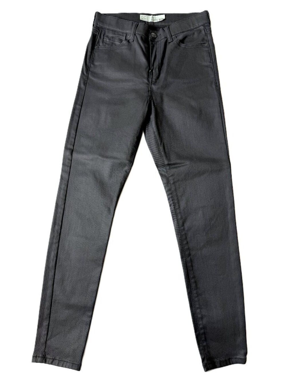 Topshop Moto Jamie Coated Skinny Jeans Gray W28 L30 Leather Look